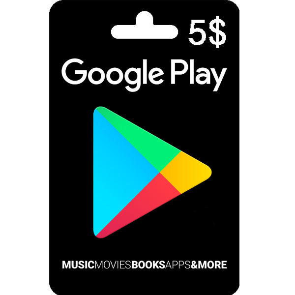 گیفت کارت گوگل پلی ۵ دلاری